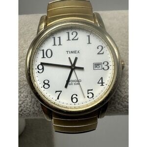 Timex Men Watch New Battery 35MM 6.5" Stretch Band‎ Indiglo 2005 Easy Reader P44
